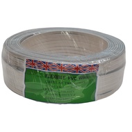 2 Core x 23 (0.5mm) White PVC Flat Flexible Wire Supply Electrical Cable