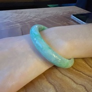 果綠翡翠平安鐲手鐲 | 18.5圍 | 天然緬甸玉翡翠A貨 | 送禮