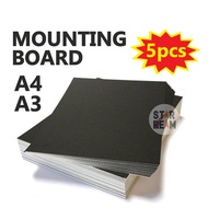 Black Mounting Board A3 / A4 (5pcs) Kad Tebal Hitam/ Papan Pemodelan Kad Hitam/ Modeling Board/ Kad 