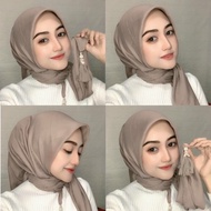 Paris Square Hijab with Plain Crest Paris Square Hijab with Crest