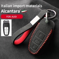 Alcantara For Audi Q8 RSQ8 A6 C8 S6 RS6 A7 S7 RS7 A3 8Y A8 D5  RS E-tron GT Q4 Q7 Car Key Remote Cas