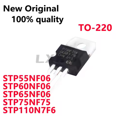 10/PCS New STP55NF06 STP60NF06 STP65NF06 STP75NF75 STP110N7F6 TO-220 Field-effect transistor In Stoc