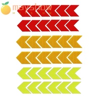 MAYSHOW 36Pcs Safety Warning Stripe Adhesive Decals, Red + Yellow + Green Reflective Material Strong Reflective Arrow Decals, 4*4.5cm Arrow Car Trunk Rear Bumper Guard Stickers