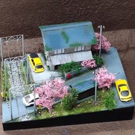 1/64 場景 日本鐵路 連 小屋 可著燈