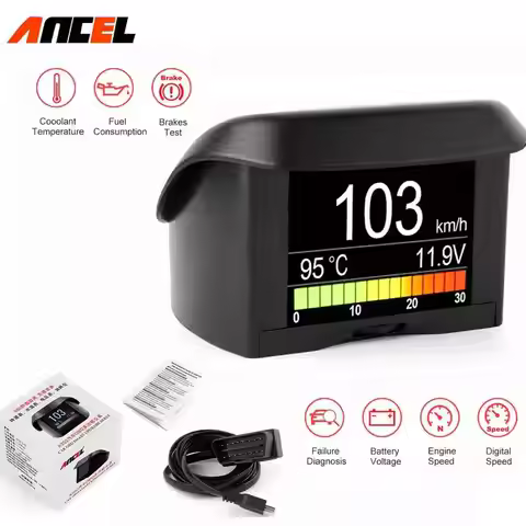 ANCEL A202 On-board Computer Car Digital Computer Display Speed Fuel Consumption Temperature Gauge O