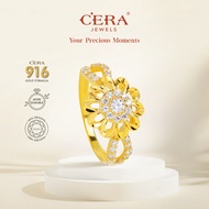 CERA 916 Gold Sunflower Ring CR9128-K