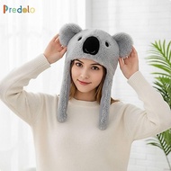predolo Fuzzy Koala Earflap Hat Warm Koala Fuzzy Hat Windproof Soft Creature Character Cap for Parti