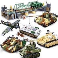 Sluban WW2 Plane City plane Fighting Airplane Vehicle Tank Sets Model Building Blocks Toys for Child