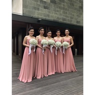 Peach Bridesmaid Gown Bridesmaid Dress Women's Long Dress Salem Dusty Pink Dress