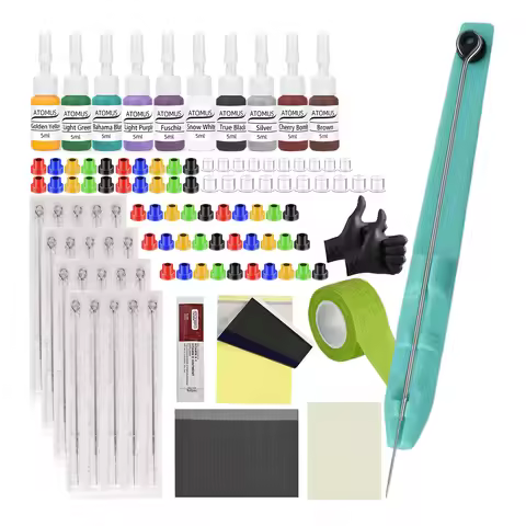 Tattoo Needles 3RL 5RL 3RS 5RS Hand Poke Pen and Stick Tool Kit Practice Skin Tattoo Ink Body Painti