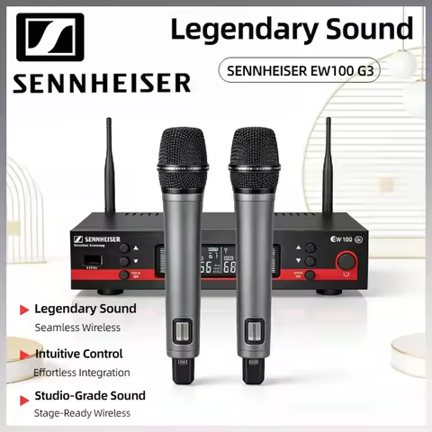 Sennheiser EW100 G3 Dual Wireless Microphone System Professional UHF 600-699MHz Metal Handheld Mic F