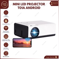 T01A Android 9.0 2000 Lumens Projector | 2000 Lumens Bluetooth Wifi Projector | Mirrorring Projector