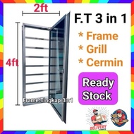 (Free Delivery) 4'x2' Frame Tingkap 3in1 Cermin Hidup (TK)