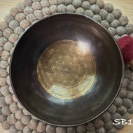 喜馬拉雅。頂極靈療頌缽。20240523-SB01。全手工黑金。生命之花