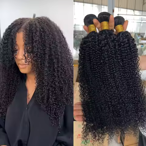 Raw Unprocessed Virgin Afro Kinky Curly Hair Weave Double Drawn Kinky Coily Hair Extension 4A 4B 4C 