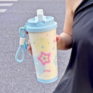 High-value Thermos Cup Girls Cute Double Drinking Cup Large Capacity Students Go to School 4 Stainle