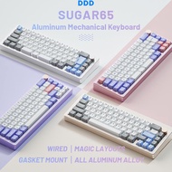 DDD WEIKAV SUGAR65 Aluminum Mechanical Keyboard with RGB 65% Hot Swappable Mechanical Keyboard Kit 66keys Wired Gaming Keyboard