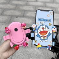 Electric Car Mobile Phone Stand Holder Cute Cartoon Motorcycle Take-out Rider Bicycle Shockproof Riding Mobile Phone Holder TSCe