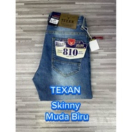 Seluar Jeans TEXAN Skinny Unisex 100% Original 810-B21 WLB Warna Muda Biru ada getah