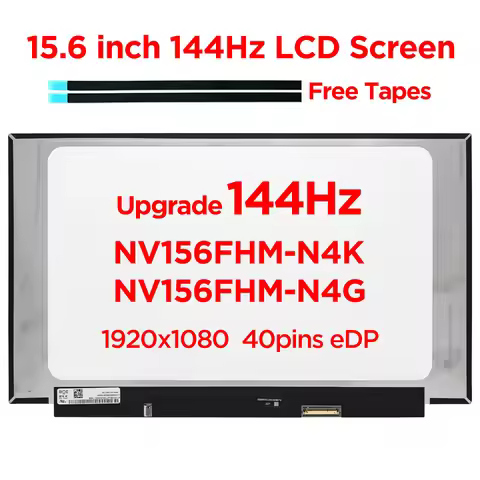 15.6-Inch IPS 144Hz Laptop LCD Screen NV156FHM-N4K V3.0 V3.2 fit NV156FHM-N4G LED Matrix Display Pan