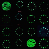 นาฬิกาหน้าปัดนาฬิกาสำหรับผู้ชาย SKX009 SKX007 6105 SRPD Tuna Monster Turtle Watch Case สำหรับ Seiko 7S26 NH35 NH36เคลื่อนไหว C3สีเขียว