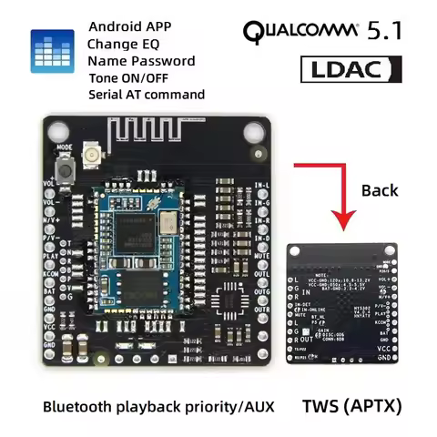 APP name change password EQ Bluetooth 5.1 Qualcomm LDAC QCC5125 lossless APTXHD with AUX pair box TW
