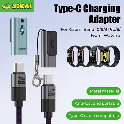 Type-C Charging Adapter USB C Mini Power Connector Protable Converter Plug For Xiaomi Smart Band 10 