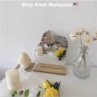 Mirror aesthetics irregular mirror make up mirror with stand cermin aesthetics