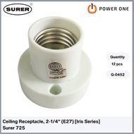 Surer 725 Ceiling Receptacle Light Socket, 2-1/4" (E27) (4A) (Box of 12pcs) (700 Series)
