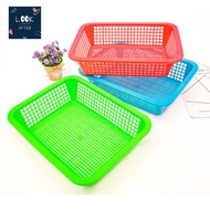 Look After Basket Plastic Rattan Pattern Size 18x25x7cm And 22x29x7cm Blue Red Green