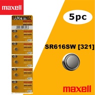 [MAXELL JAPAN] Watch Battery Batteries Silver Oxide 1.55V SR616SW - 321 5pcs Bateri Jam Tangan