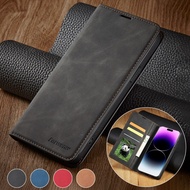 [Woo Fashion Case] กระเป๋าเงินแบบฝาพับแม่เหล็กแบบฝาพับป้องกันการตกสำหรับ iPhone 14 Pro Max 13 12 11 SE 2022 X XR XS 8 7 6 Plus 5 5S