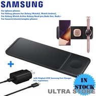 Original Samsung 3in1ที่ชาร์จไร้สายแบบรวดเร็ว Trio Pad สำหรับโทรศัพท์ Galaxy Buds 2 /Pro/live สำหรับ Galaxy Watch 4/3 /Active 2 EP-P6300