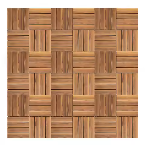 12''x12'' 36Pcs Patio Deck Tiles Wood Plastic Composite Interlocking Decking Tiles for Indoor & Outd