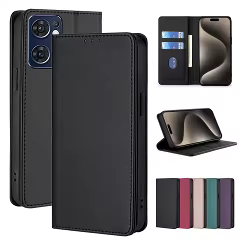 PU Leather Wallet Phone Cases for OPPO A58X A59 A60 A72 A73 2020 A73S A74 A76 A77S A78 A79 4G 5G Fli