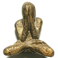 GOLDEN PHRA PIDTA TOK RAJA LP KRON POWERFUL PROTECT CROSS OVER ALL OBSTACLES RARE OLD THAI BUDDHA AMULET PENDANT IDOL