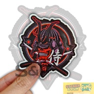 SAMURAI SKULL Glossy Laminated Vinyl Sticker