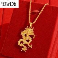 New 21k saudi gold pawnable necklace mens pentaws gold dragon zodiac element pendant jewelry gift fo