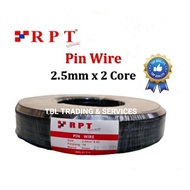 🔥Ready Stock🔥 #Pin Wire 2.5mm x 2core 70 Pin #Pvc Insulated Pvc #Twin Flat Cable CCA Black Cable 2.5