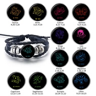 NEW 2023 12 Constellation Bracelet Zodiac Capricorn Cancer Aries Gemini Sign with Beads Men Women Un