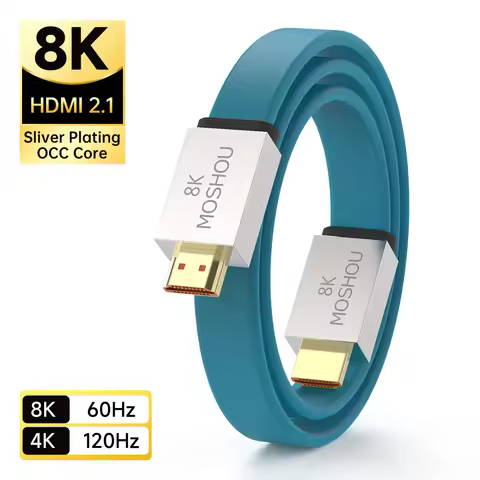MOSHOU HDMI 2.1 Cable 48Gbps 8K@60Hz 4K@120Hz Ultra High Speed HDMI Cord HDCP 2.2 & 2.3 HDR 10 eARC 