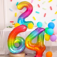 [New Product] 40 Inch Rainbow Gradient Birthday Number Balloon Children's Birthday Party Decoration 