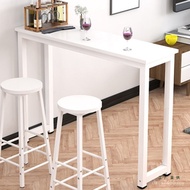 Long Strip Dining Table Chair Red Wine Multifunctional Household Narrow Table Table Back Wall White 