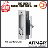 ARMOR Zinc Diecast Sliding Door Flush Pull Lock ENTRANCE AFP-800/45/SN/ET / MB ET/ MG ET/