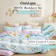 CozyLuxe 900TC Cotton Printed Quilt Cover & Bedsheet Set | Breathable Soft | Single Queen King Size