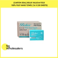 (Carton Deal) Belux Value-M Fold 100% Pulp Hand Towel (16 x 250 Sheets)