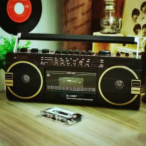 2024 Retro Style AM/FM/SW 3 Band Radio Tap Recorder Reproductor De Cassette Player With Usb Sd Slot 