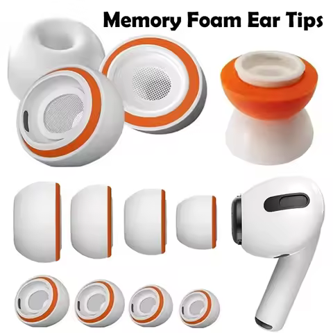 Memory Foam Ear Tips For AirPods Pro1/Pro2 Soft Silicone Replacement Ear Pad Cap Fit For Apple AirPo