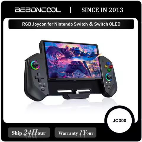 BEBONCOOL JC300 Hall Effect Gamepad For Nintendo Switch/Switch OLED Built-in 6-Axis Gyro Double Moto