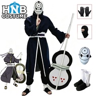 Naruto Uchiha Obito Cloak with White Mask SetJanpan Animation Halloween Cosplay Costume for Adult&Ki
